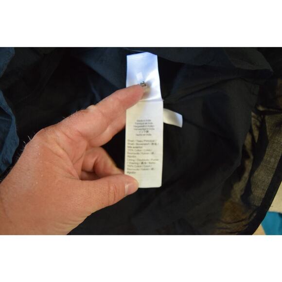 J Crew Dress Womens Petite Large Black Smocked Mini Sleeveless Cotton New - Picture 7 of 7